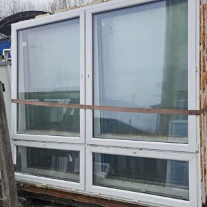 Použité plastové okno 266x233 cm, biele, dvojsklo