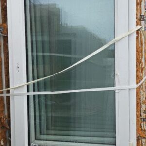 Použité plastové okno 81x230 cm, biele, dvojsklo